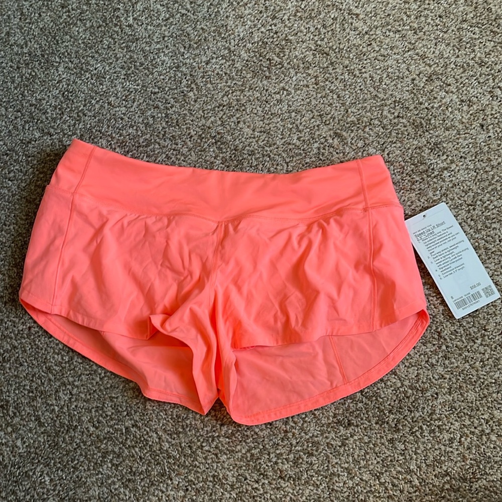 Lululemon speed up LR short 2.5” size 8 in sunset